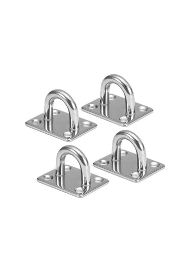 Youtek 304 Çelik Kare Göz Tahtası Seti 4 Adet - M8, Spor Aletleri/swing Asma İçin, 180 Kg Yük Dayanımı Somun Yok