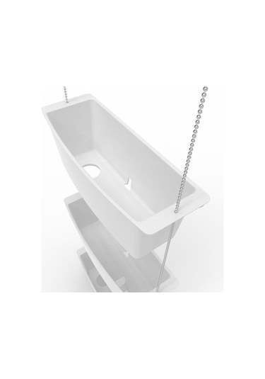 Primanova Üç Gözlü Duş Sepeti Beyaz Pratik Asılabilir Yapı N43 Çok Renkli