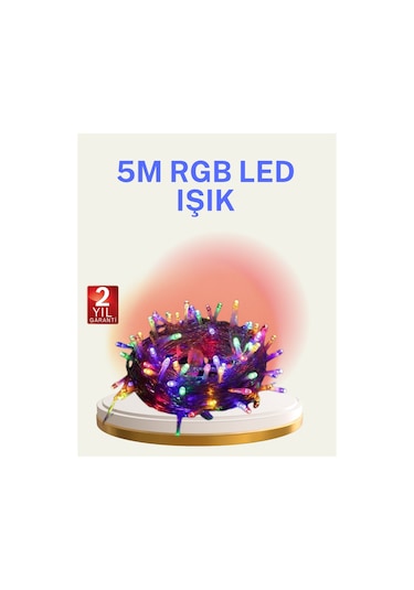Şeffaf Kablolu 50 Ampullü 5 Metre Led Işık Dekoratif Aydınlatma Diğer
