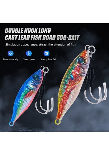 10 Renk/set Hengjıa Demir Plaka Kurşun Balık Kukla Yem Yavaş Marş Deniz Balıkçılığı Lures, Model: 40g