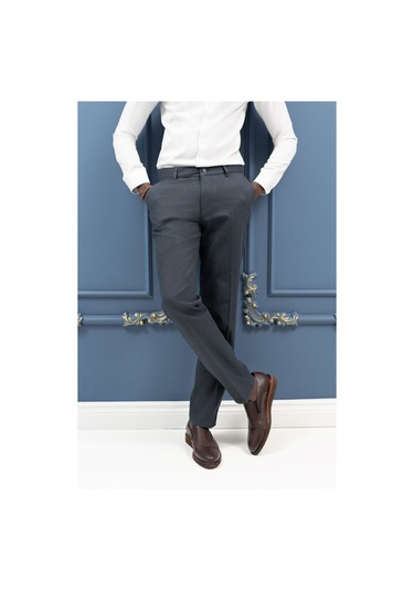 Notra Regular Fit Pamuklu Dokulu Kışlık Gabardin Pantolon Lacivert