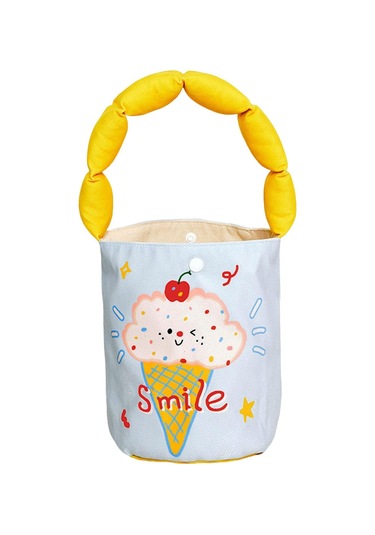 Homyl Kadın Kova Çantası Taşınabilir Çanta Günlük Sevimli Dondurma Deseni