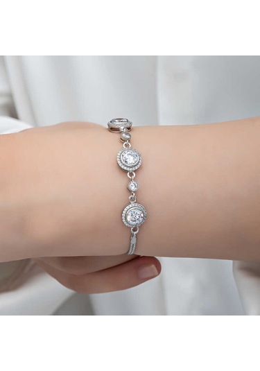 Gümüş Tektaş Kadın Bileklik Gümüş