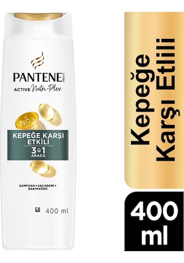 Pantene Kepeğe Karşı Etkili Şampuan 3'ü 1 Arada 400 Ml Beyaz