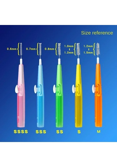30 Adet/kutu Kürdan Diş Arası Fırça 0.6-1.5mm Diş Arasında Temizleme Ağız 0.7mm Straight Shape