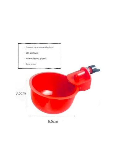 Gebibd Ev Hayvanları İçme Suyu Otomatik Suluk - Tavuk Ve Ördek Kırmızı 50 Paket