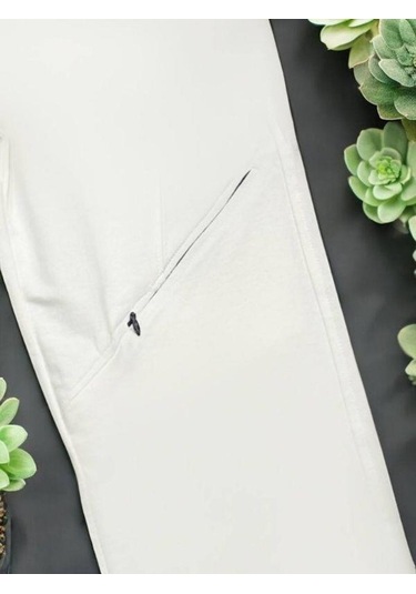 Erkek Çocuk Pamuklu Beli Lastikli Eşofman Alt-15127 Ekru