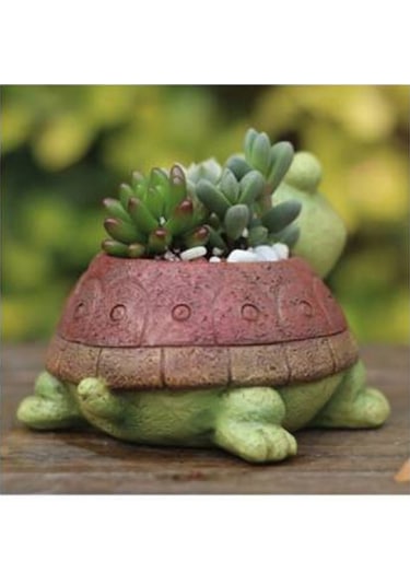 Florada Dekoratif Kaplumbağa Saksı Sukulent Saksısı Kaktüs Saksısı El Işçiliği