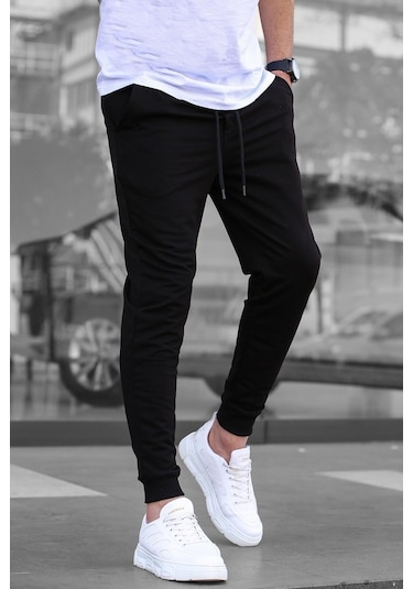 Madmext Siyah Paçası Lastikli Erkek Eşofman 4821 Siyah