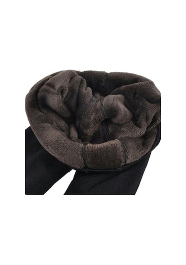 Momslab Kadın Içi Peluşlu Kışlık Termal Tayt Içlik Siyah Kadın Peluş Taytkarışık Xl Siyah
