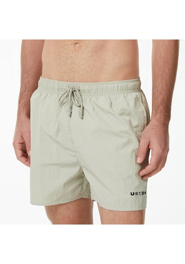 United4 Unıted4 Comfort Fit Erkek Krem Deniz Şortu Bsc-umı Krem