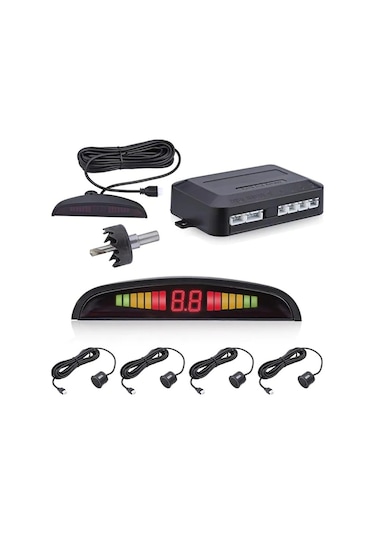 Dijital Ses  İkazlı 4 Sensörlü Ekranlı Araç Park Sensörü
