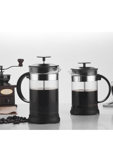 Teltree "4 Dakikada Mükemmel Kahve - 350ml Borusilikat Cam Fransız Pres" Renkli