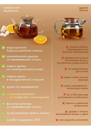 Multıstore 1100 Ml Cam Demlik Çaydanlık 185372794 Beyaz