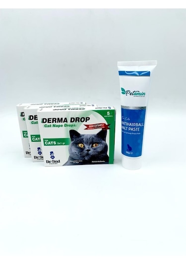 Kediler İçin Ensedamlası 3 Kutu +tüy Yumağı Önleyici Malt