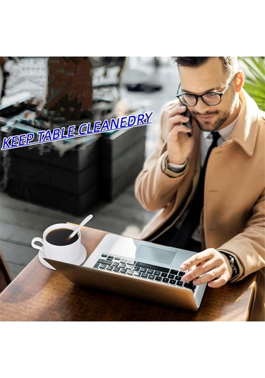 Xurunkeji 200 Adet Kalınlaştırılmış Kağıt Bardak Altlıkları, 4 İnç Tek Kullanımlık Yuvarlak Beyaz Karton Bardak Altlıkları Düğünler Catering Barlar Dıy El Sanatları İçin Beyaz