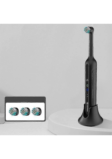 Köpek Diş Fırçalama Seti,köpekler İçin Sonic Elektrikli Diş Fırçası,plak Ve Tartar Temizleyici,3 Fırça Başlığı Siyah G