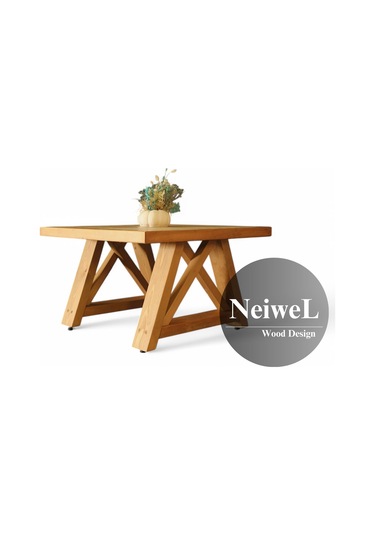 Neiwel Varen Doğal Ahşap Sehpa-80-80 Açık Ceviz