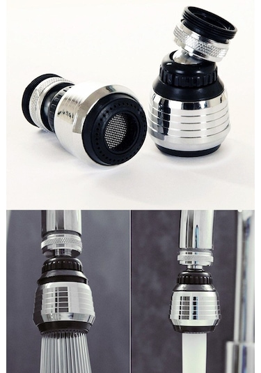 Tasarruflu Fonksiyonlu Musluk Başlığı Yağmurlama Perlatörlü Krom