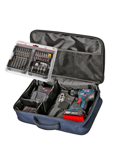 Bosch Professional GSR 18V-50 2x 2.0 Ah Delme/Vidalama Makinesi + 43 Parça Set + Çanta - 06019H5004 Bosch Professional GSR 18V-50 2x 2.0 Ah Delme/Vidalama Makinesi + 43 Parça Set + Çanta - 06019H5004