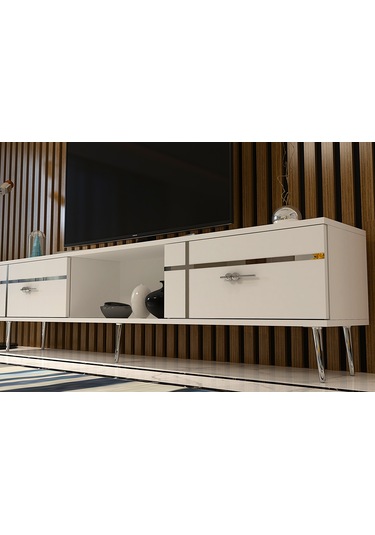 Linect Tv Sehpası Beyaz-gümüş