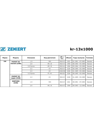 Zekkert Toyota, Volkswagen İçin 13x1000 V Kayışı Değiştürücü Kayışı 301133736