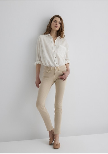 Mavi - Ada Mavi Premium Krem Gabardin Pantolon 1020586447 Bej