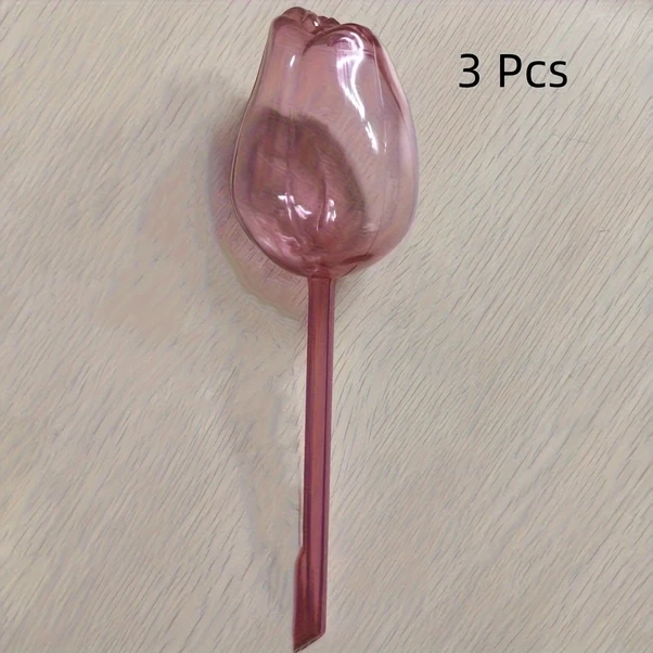 Elmpaly Pembe Lale Sulama Topları 3lü Saksı Bitkileri İçin Dar Ağız Uzun Sulama