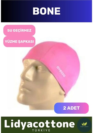 Likralı Silikon Havuz Ve Deniz Yüzücü Deniz Havuz Bonesi Su Geçirmez Yüzme Şapkası 2'li Set Pembe Çok Renkli