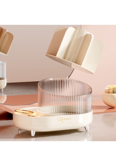 Cbtx 8374 Masaüstü Makyaj Fırçası Varil Kalemlik Kozmetik Dönebilen Saklama Kutusu