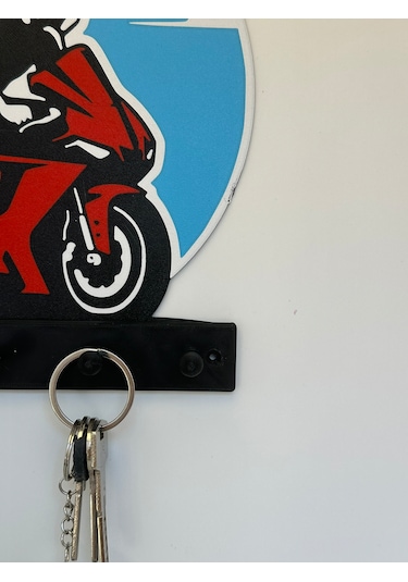 3d Dekoratif Motorcu Anahtar Askılığı V7 Sarı
