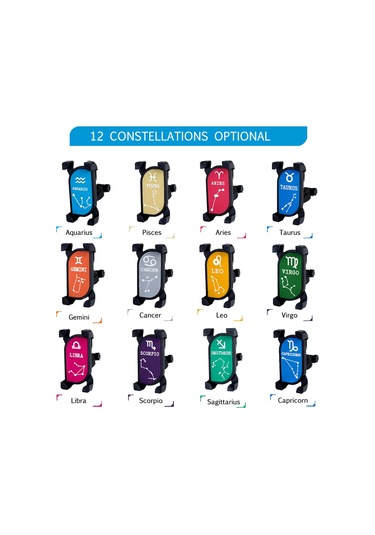 Geeroyoo 360 Derece Dönebilen Bisiklet Telefon Tutucu - Ayarlanabilir Boyut, Balık Burcu Desenli Diğer