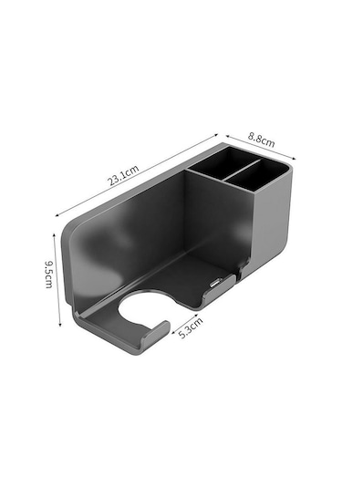 Siyah Duvara Monte Saç Kurutma Makinesi Tutucu Banyo Raf Kurutucu Standı Banyo Organizatör Siyah