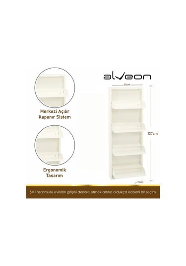 Alv-10004 Alveon Metal Ayakkabılık Beyaz