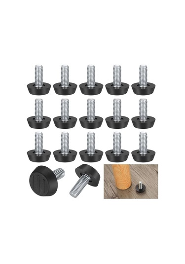 22 Adet Ayarlanabilir Mobilya Ayağı, M8 X 20 Mm Vidalı Dengeleme Ayağı, Zemin Koruyucu, Yuvarlak Taban, Sandalye Ayağı Vidaları Diğer