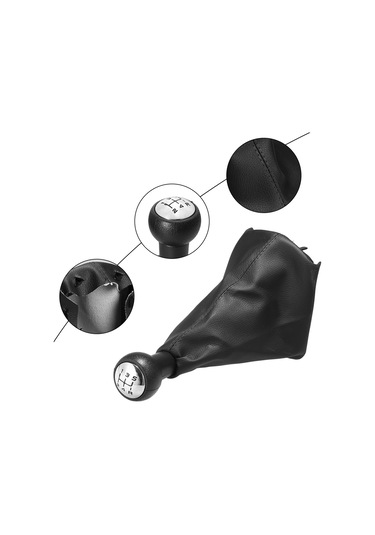 Samdoo 5 Vitesli Manuel Vites Kolu - Ergonomik Tasarım, Toz Geçirmez, Kolay Montaj, Siyah Deri Kaplama Diğer