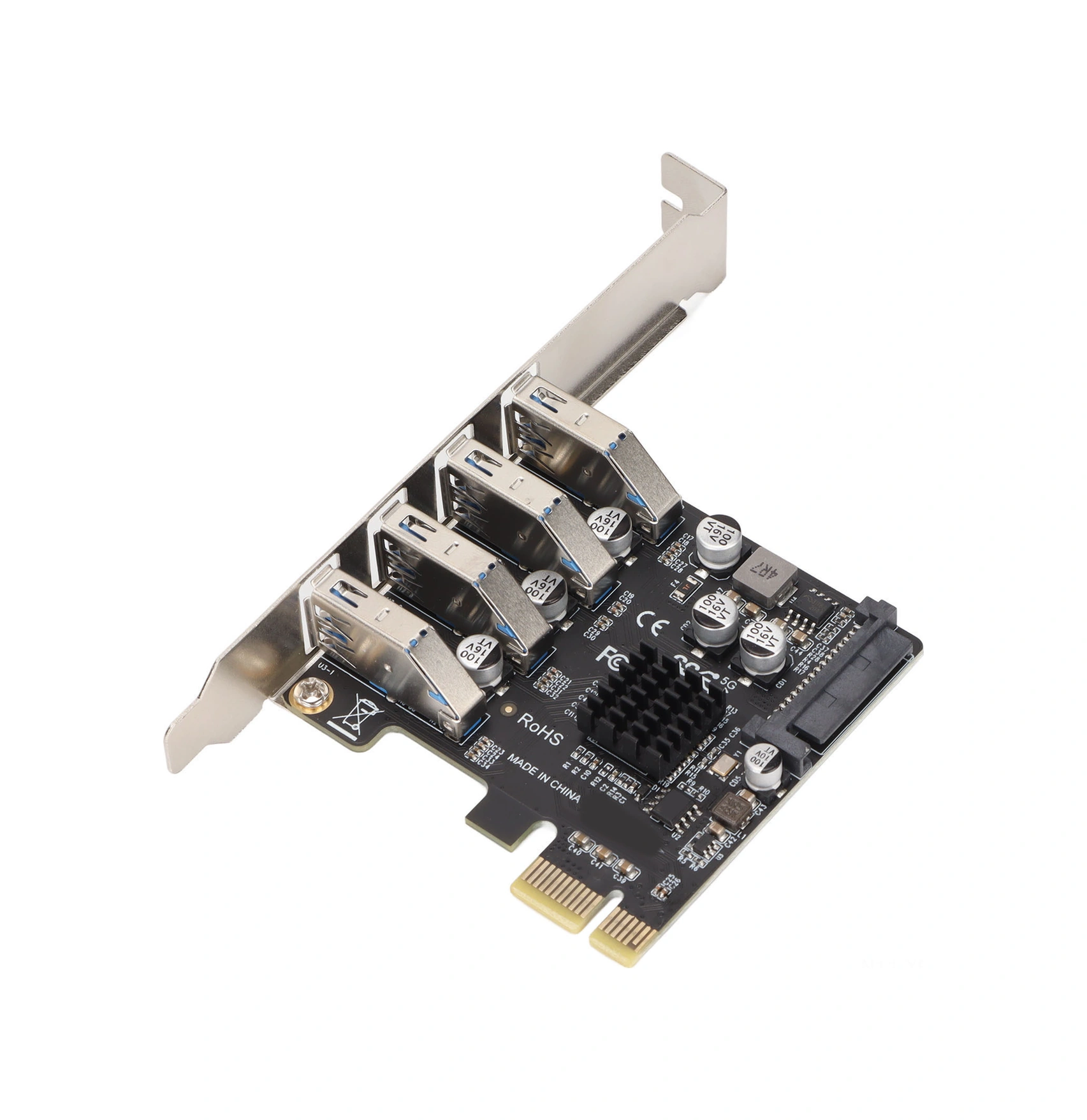 Xiyyadms Vl805 Kontrolcülü Pcıe X1/x4/x8/x16 Uyumlu 4 Port Usb 3.0 Gen1 5gbps Genişletme Kartı - Yüksek Altın Kaplama, Bağımsız Koruma Sigortası, Dahili Güç Modülü