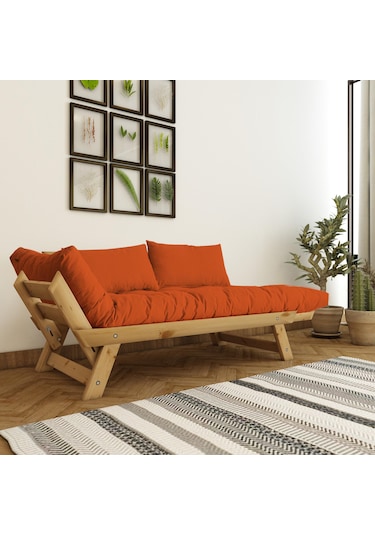 Adalar Masif Natural-turuncu Renk 2li Kanepe Cpt8171-210