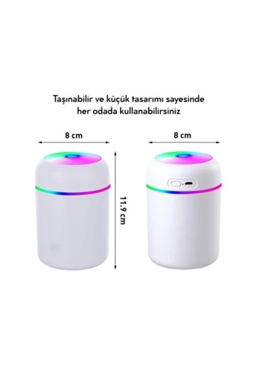 Hava Nemlendirici Ortam Nemlendirici Işıklı Hava Nemlendirici Beyaz