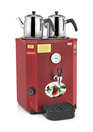 Emir Jumbo Çay Kazanı 2 Demlikli Çay Makinesi 23 Lt