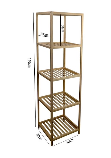 Digithome Ahşap Masif 5 Raflı Çok Amaçlı Banyo Düzenleyici Mobilya Hlt-002 Ahşap