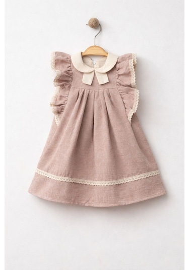 Baby Corner Bebe Yaka Kız Bebek Elbise Pembe
