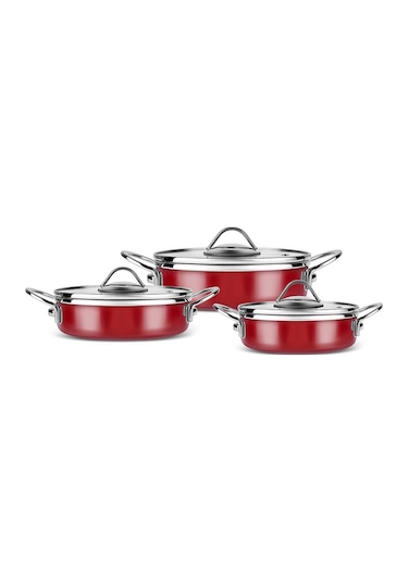 Karaca Ateş Emaye 6 Parça Omlet Seti Bordo