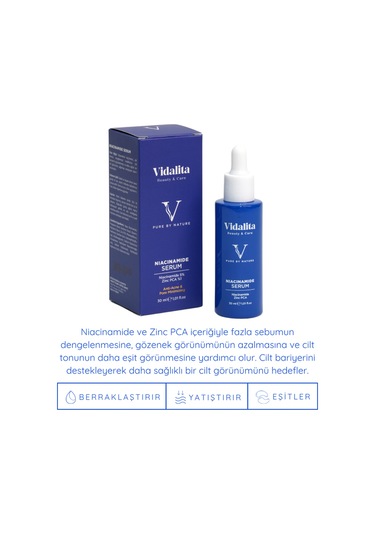 Vidalita %10 Niacinamide + Zinc Pca Dengeleyici Cilt Bakım Serumu 30 ML