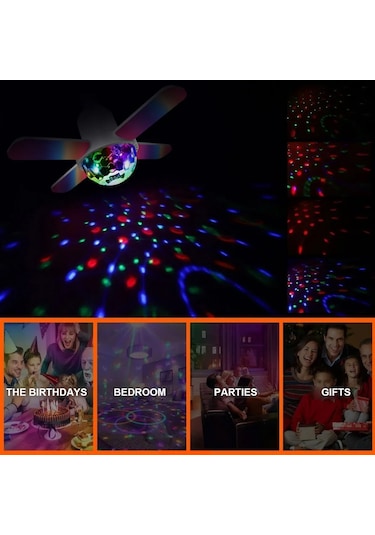 Skycity Bluetooth Rgb Renkli Müzik Işığı - 24w E26/e27 Evrensel Mini Dört Yaprak Projeksiyon Lambası