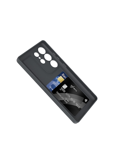 Galaxy Uyumlu S25 Ultra Kılıf Kamera Korumalı Kartlık Hazneli Mkst Vitra Kapak - Gri Gri Gri