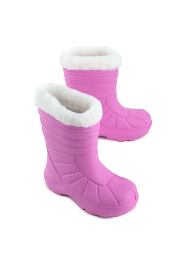 Gezer Kız Çocuk Kışlık Boğazdan Peluşlu İçi Sıcak Astarlı Su Geçirmez Yağmur Kar Bot Çizme Fuşya