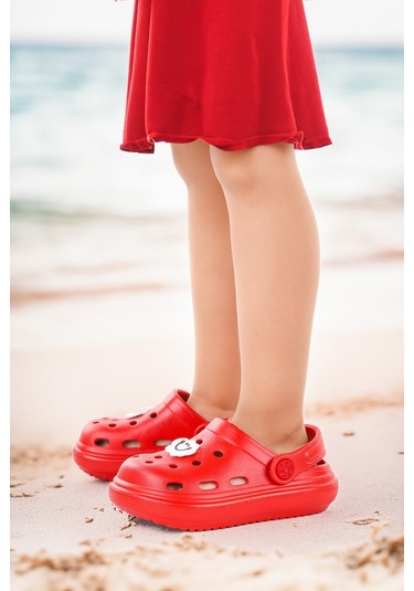 Kiko Kids Eva Plaj Havuz Okul Kreş Kız Çocuk Terlik Twg 755 Kırmızı