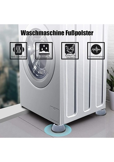 Mufunye 4 Parça Çamaşır Makinesi Ayak Pedleri - Kaymaz Kauçuk Titreşim Önleyici Pedler, Titreşim Önleyici Lastik Ayak Pedleri, Çamaşır Makineleri Ve Kurutucular İçin Üniversal Ayaklar