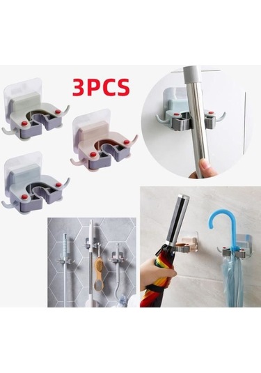 Süpürge Askısı, Ev Paspas Askısı Klipsi, Duvara Monte Kumaş Askılı Saklama Rafı, Şemsiye Ve Toz Toplayıcı İçin Diğer